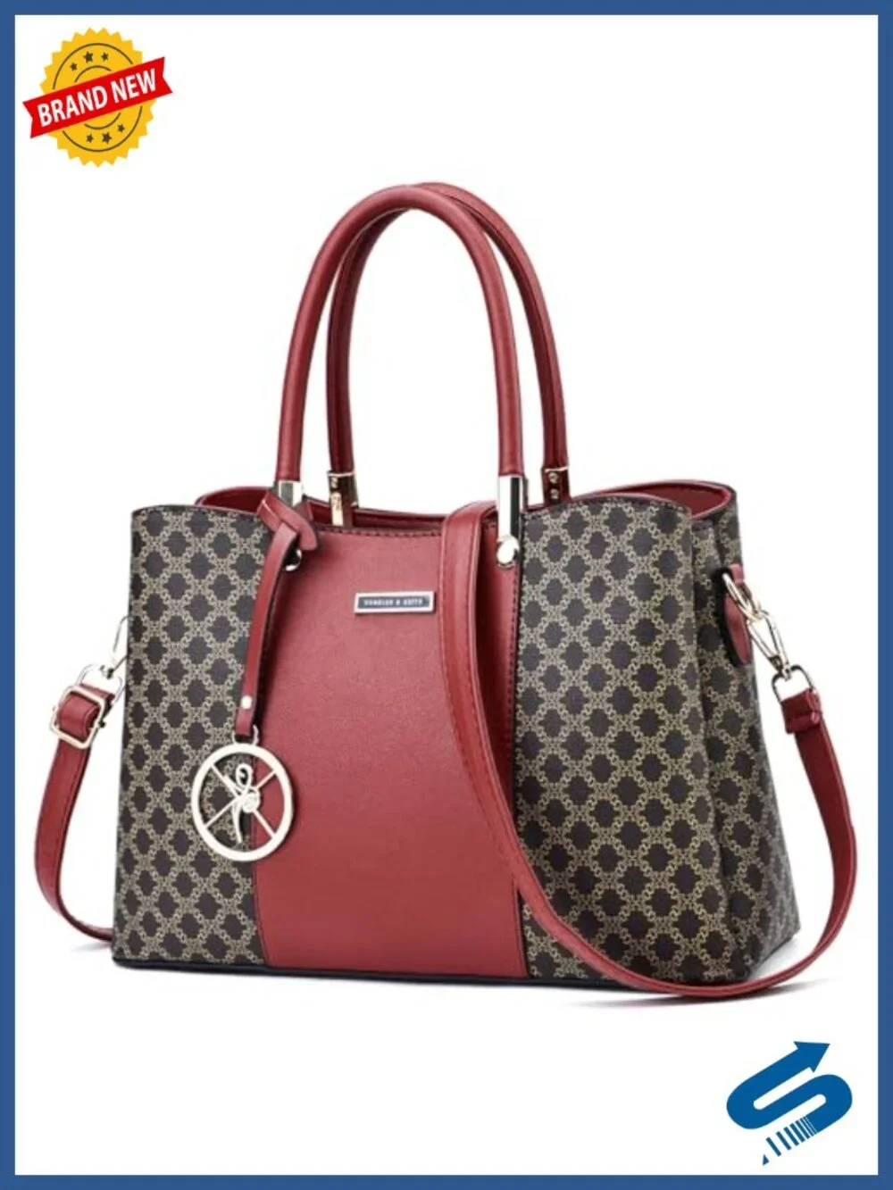 Vintage PU Leather Top Handle Satchel Shoulder Tote Bag